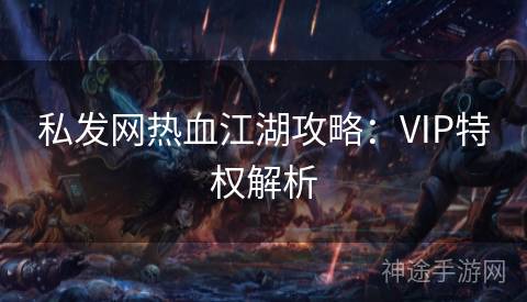 私发网热血江湖攻略：VIP特权解析