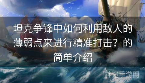 坦克争锋中如何利用敌人的薄弱点来进行精准打击？的简单介绍