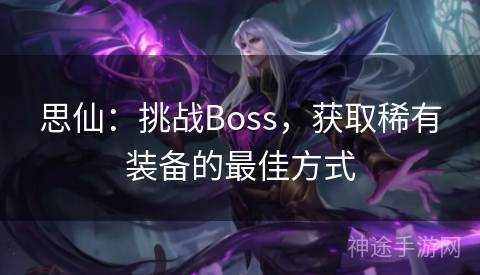 思仙：挑战Boss，获取稀有装备的最佳方式