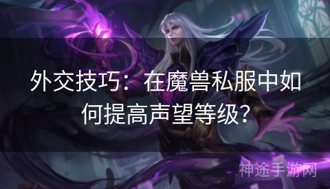 外交技巧：在魔兽私服中如何提高声望等级？