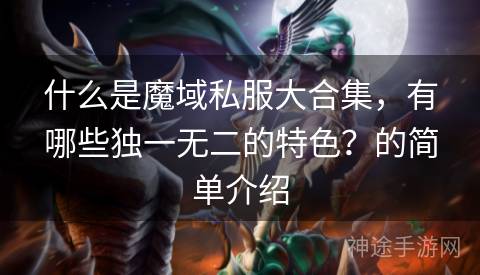 什么是魔域私服大合集，有哪些独一无二的特色？的简单介绍