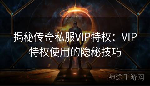 揭秘传奇私服VIP特权：VIP特权使用的隐秘技巧