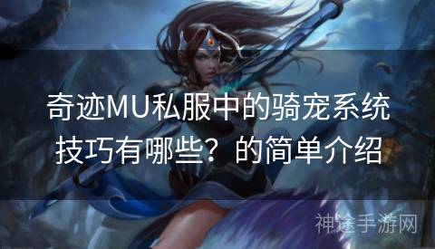 奇迹MU私服中的骑宠系统技巧有哪些？的简单介绍