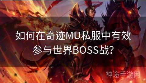 如何在奇迹MU私服中有效参与世界BOSS战？