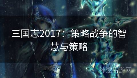 三国志2017：策略战争的智慧与策略