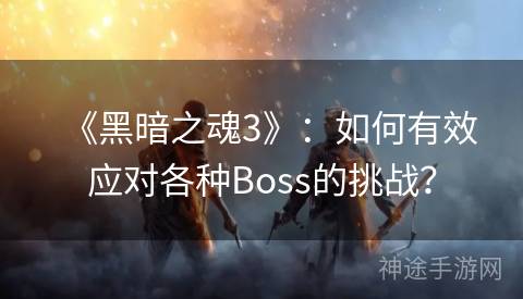 《黑暗之魂3》：如何有效应对各种Boss的挑战？