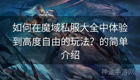 如何在魔域私服大全中体验到高度自由的玩法？的简单介绍