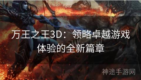 万王之王3D：领略卓越游戏体验的全新篇章